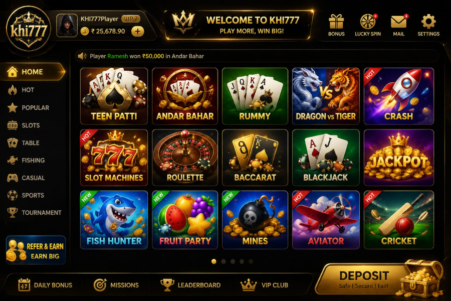 khi777 game home screen